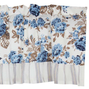 Annie Blue Floral Valance - Ruffled 60x16 - 810055892990