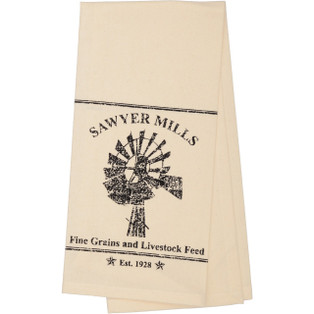 Sawyer Mill Charcoal Tea Towels Windmill - Set of 2 - 840528180835