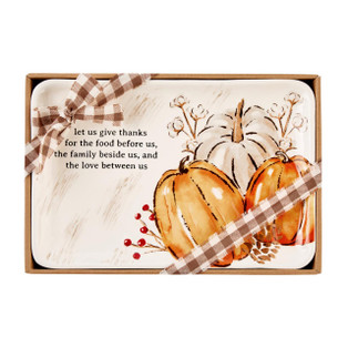 Give Thanks Pumpkin Tray - FINAL SALE - NO RETURNS - 718540707760