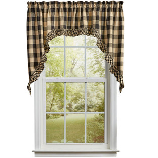 Wicklow Check Black Swags - Ruffled 72x36 - 762242036529