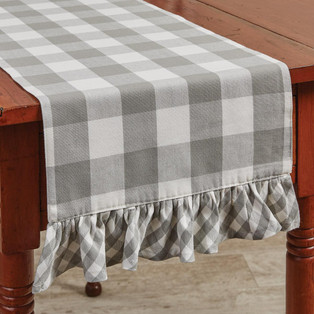 Wicklow Check Table Runners - Dove - 762242036345