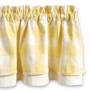 Wicklow Check Yellow Valance - Lined Layered 72x16 - 762242036727