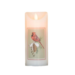 Christmas Cardinal Timer Candle - 3x7 Pillar - 400000660981