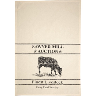 Sawyer Mill Charcoal Cow Tea Towels - Set of 2 - 840528180798