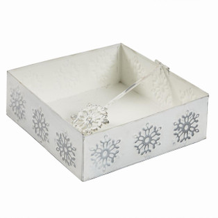 Snowflake Pressed Tin Beverage Napkin Holder - 762242044104
