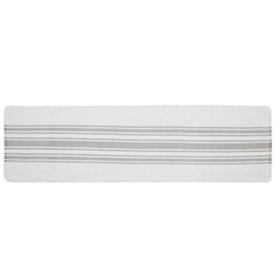 Antique White Stripe Dove Gray Table Runner - Indoor/Outdoor 12x48 - 840233915333