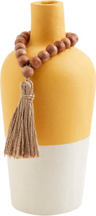 Painted Mache Bead Vase - Mustard - FINAL SALE - NO RETURNS - 718540821138