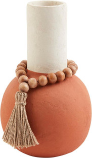 Painted Mache Bead Vase - Orange - FINAL SALE - NO RETURNS - 718540821145