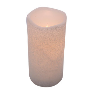 White Timer Candle - 3x6 Frosty Pillar - 400000661193
