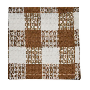 Wicklow Check Brown & Cream Dishcloths - Set of 6 - 762242060586