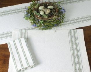 Grain Sack Stripe Sage Kitchen & Dining Collection -