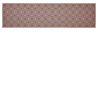 Custom House Burgundy Tan Jacquard Table Runners - Rectangle -