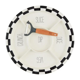 Checkered Crudite Platter Set - FINAL SALE - NO RETURNS - 718540878392