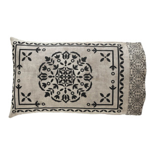 Custom House Black Tan Jacquard Pillowcases - Standard Set of 2 - 840233926643