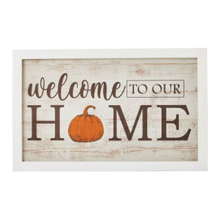 Welcome To Our Home Pumpkin Wall Sign - 16x10 - 840233934136