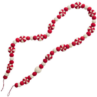 Peppermint Wool Garland - 6' - 762242059757