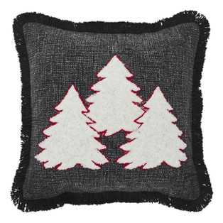 3 Christmas Trees Woven Pillow - 12x12 - 840233935362