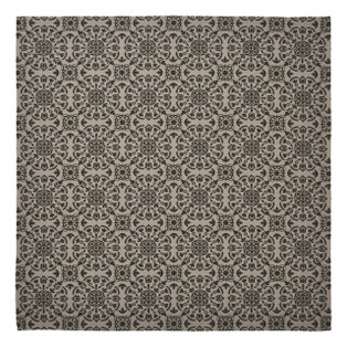 Custom House Black Tan Jacquard Table Topper - 42x42 - 840233926735
