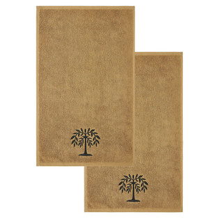 Black Willow Tree Tan Hand Towels - Set of 2 - 840233942025