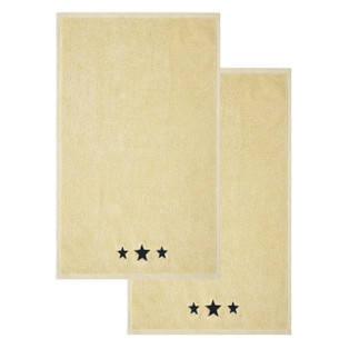 Black Stars Creme Hand Towels - Set of 2 - 840233941844
