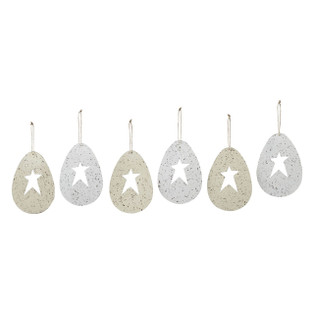 Spring In Bloom Easter Egg Star Ornament - Metal Set of 6 - 840233939698