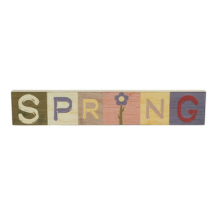 Bunny Hop Spring Block Sign - 16x3 - 840233938523