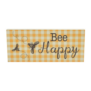 Buzzy Bees Bee Happy Wall Sign - 16x7 - 840233938684