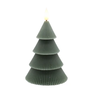 Dark Green Tiered Tree LED Candle - Small 3.8x4.8 - 400000726212