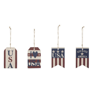 My Country USA Ornaments - 2.5x4 Set of 4 - 840233943923