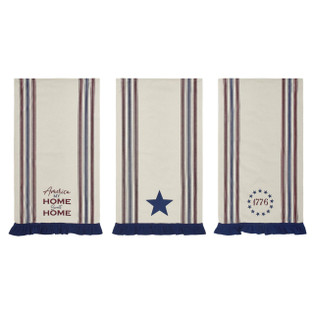 Celebration America My Sweet Home Ruffled Tea Towels - Set of 3 - 840233943282