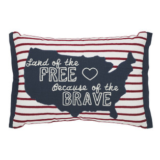 Land Of The Free Because Of The Brave Map Pillow - 14x20 - 840233943237