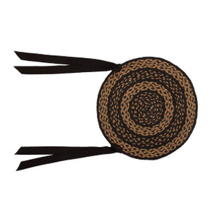 Black & Tan Jute Chair Pads - Set of 6 - 400000510019