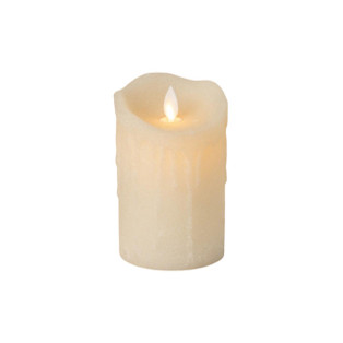 Cream Timer Candle - 5" Shimmer Pillar Moving Flame - 840132985611