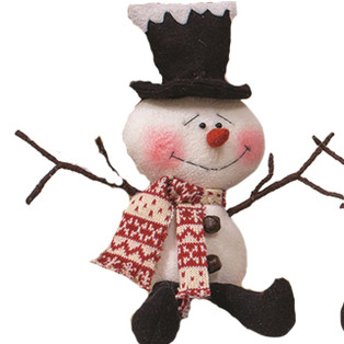 Happy Snowman With Top Hat - 11x11.5 - 400000738383
