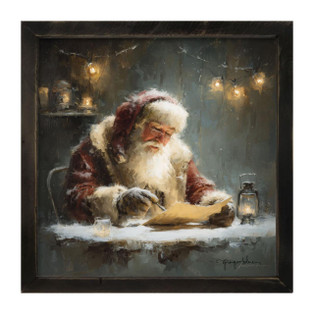 Santa Making His List - Black Frame 25x25 - 400000740034