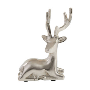 Sitting Silver Reindeer - 4x8 - 762242067479