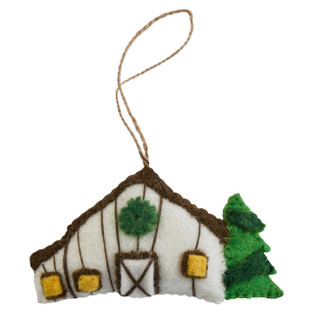 Barn Wool Felt Ornaments - Set of 2 - 762242067387