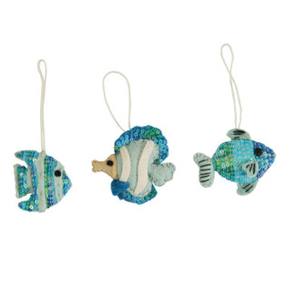 Fish Felt Ornaments - Set of 3 - 762242079083