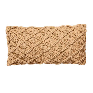 Tan Crochet Pillow - 754069673575