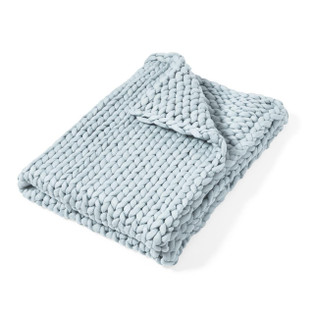  Chunky Knit Throw - Blue - 754069700134
