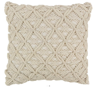 Crochet Pillow - Ivory - 754069650415