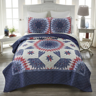 Bluefield Star Quilt Set - With Shams -