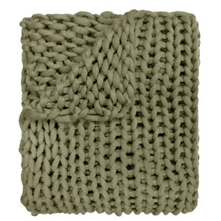 Chunky Knit Throw - Sage - 754069700103