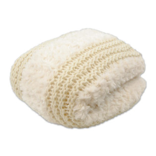 Plush Knit Throw - Ivory - 754069012268