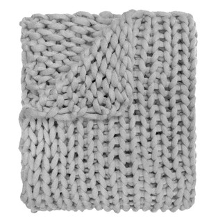 Chunky Knit Throw - Grey - 754069700004