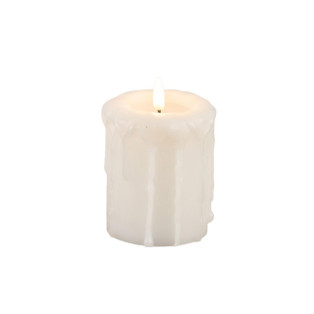 White Timer Candle - 4" Pillar 3D Flame - 840132968942