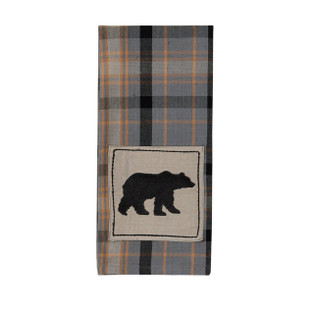 Black Oak Decorative Dishtowels - Plaid Bear Patch Set of 2 - 762242084681