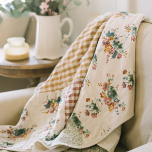 Rosehill Cottage Floral Patchwork Throw - 840233954097