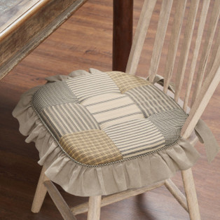 Sawyer Mill Charcoal Patchwork Chair Pad - 840233957982