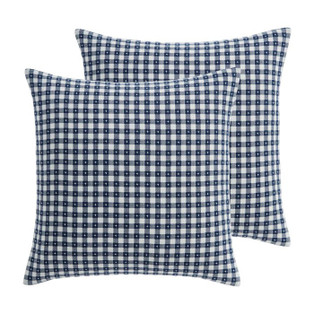 Camden Navy Gingham Stitch Euro Sham - Set of 2 - 400000751054